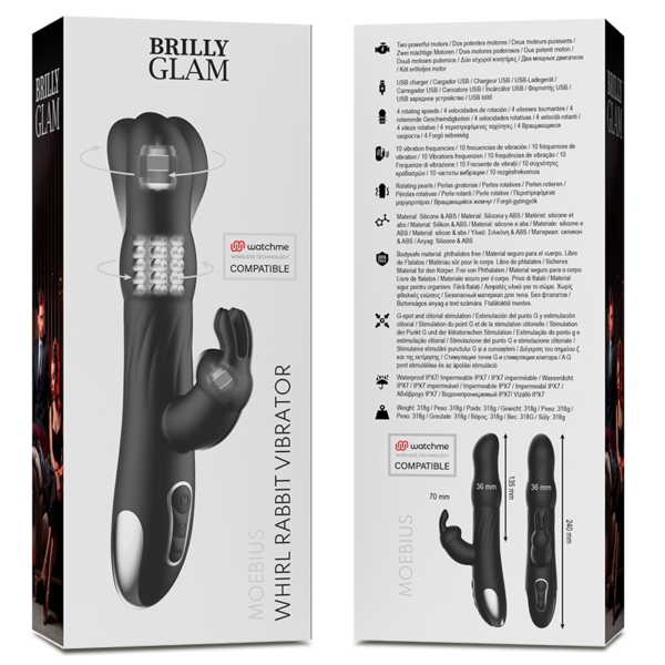 Brilly glam - moebius rabbit vibrator & rotator compatible con watchme wireless technology