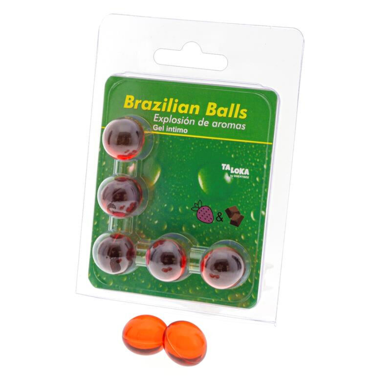 Taloka - brazilian balls gel Íntimo fresa & chocolate 5 bolas