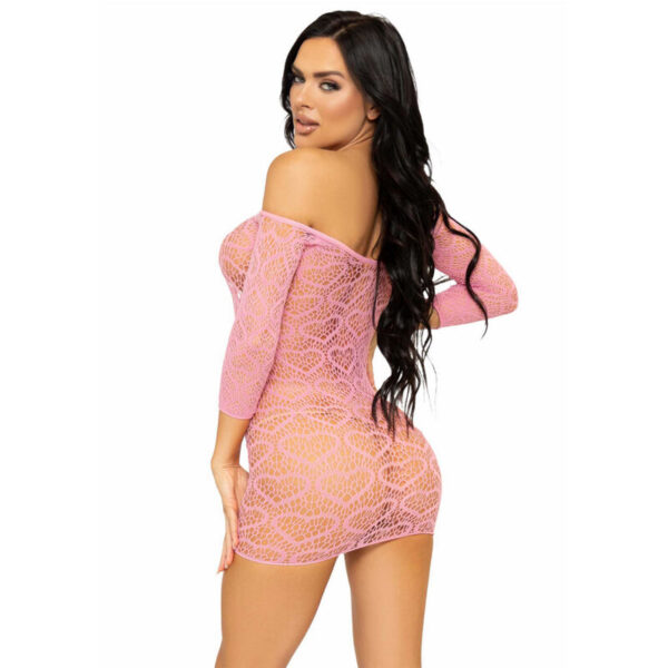 Leg avenue - mini vestido heart net talla Única - rosa