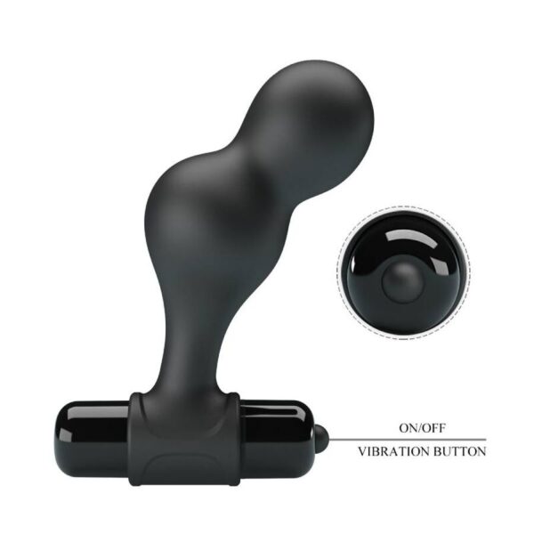 Mr play - plug anal vibrador de silicona negro