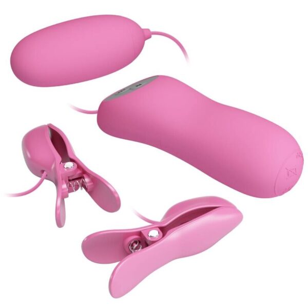 Pretty love - pinzas con vibraciÓn y eletroshock rosa