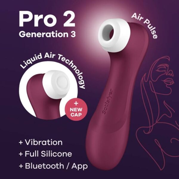 Satisfyer - pro 2 generaciÓn 3 granate bluetooth & app