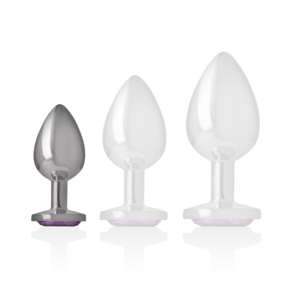 Intense - plug anal metal aluminio con cristal violeta talla s