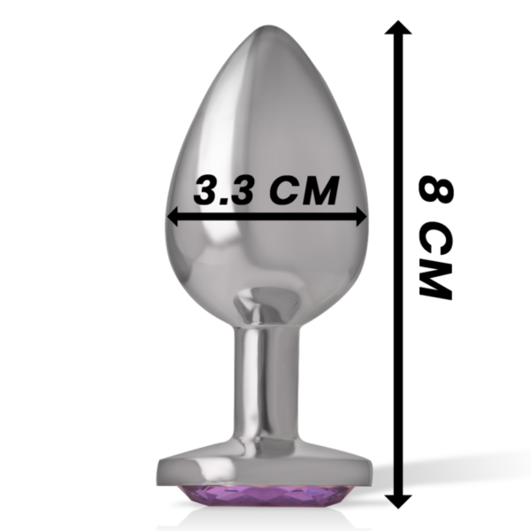 Intense - plug anal metal aluminio con cristal violeta talla m