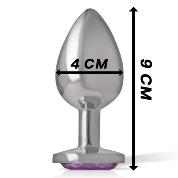 Intense - plug anal metal aluminio con cristal violeta talla l