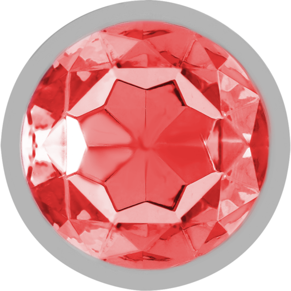 Intense - plug anal metal aluminio con cristal rojo talla l