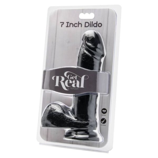 Get real - dildo 18 cm con testiculos negro