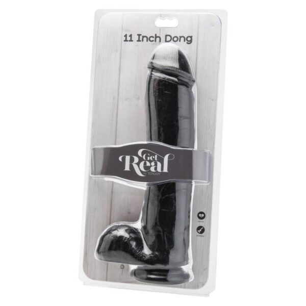 Get real - dildo 28 cm con testiculos negro