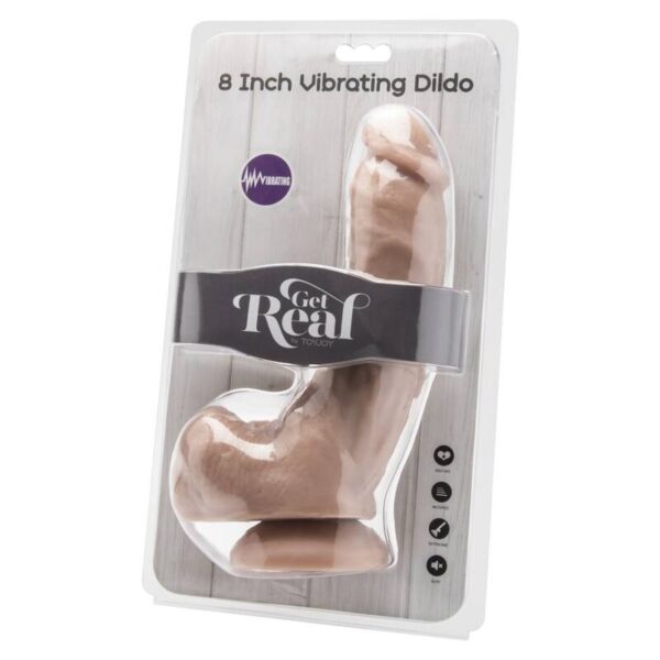 Get real - dildo 20,5 cm con testiculos vibrador natural