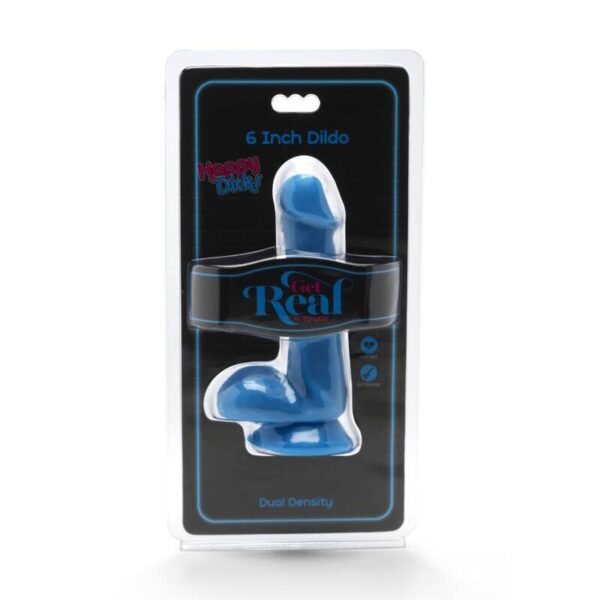 Get real - happy dicks dildo 12 cm con testiculos azul