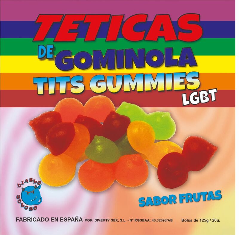 Diablo goloso - teticas de gominola brillo surtidas lgtb