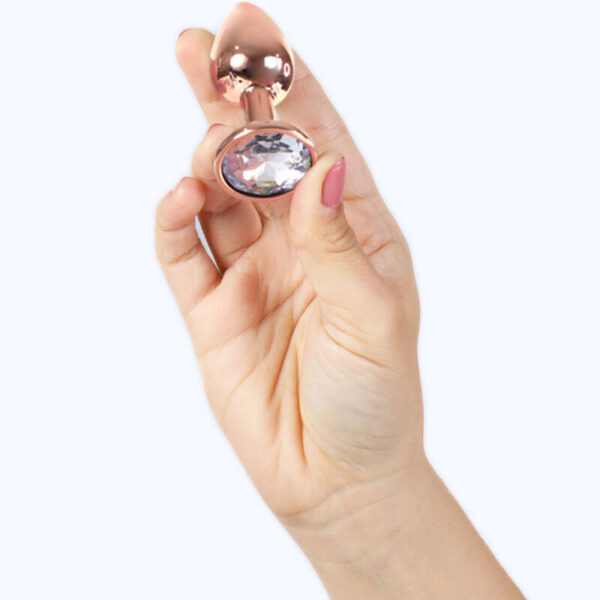 Secretplay - metal butt plug oro rosa talla s 7 cm