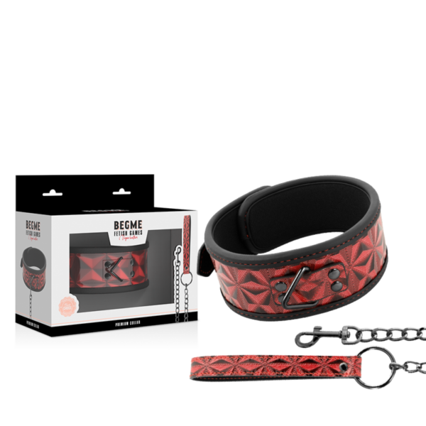 Begme - red edition collar cuero vegano con forro de neopreno