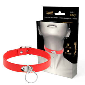 Coquette chic desire - collar cuero vegano rojo accesorio woman fetish