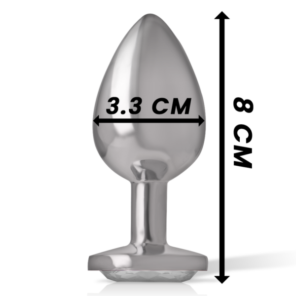 Intense - plug anal metal aluminio corazÓn blanco talla m