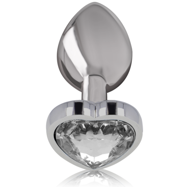 Intense - plug anal metal aluminio corazÓn blanco talla l