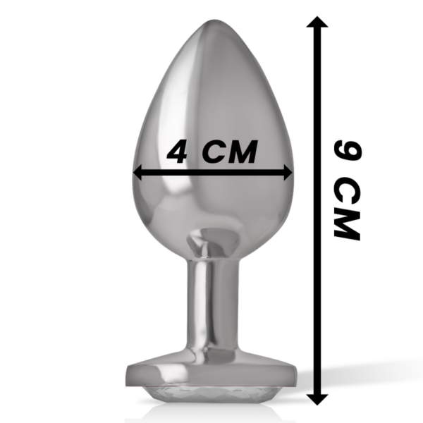 Intense - plug anal metal aluminio corazÓn blanco talla l