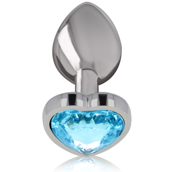 Intense - plug anal metal aluminio corazÓn azul talla l