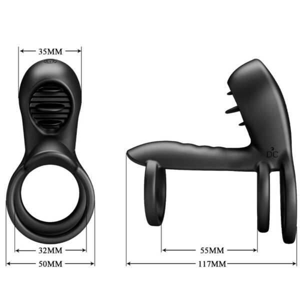 Pretty love - jammy funda de pene 12 vibraciones con lengua recargable silicona