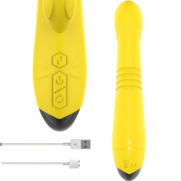 Intense - toky vibrador multifunciÓn recargable up & down con estimulador de clitoris amarillo