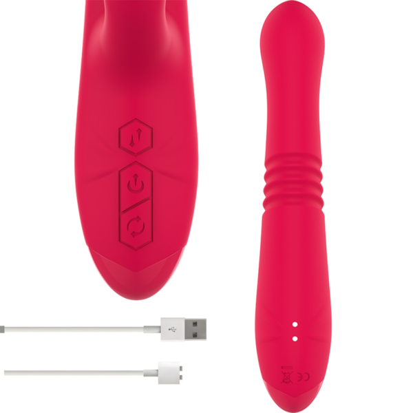 Intense - dua vibrador multifunciÓn recargable up & down con lengua rojo