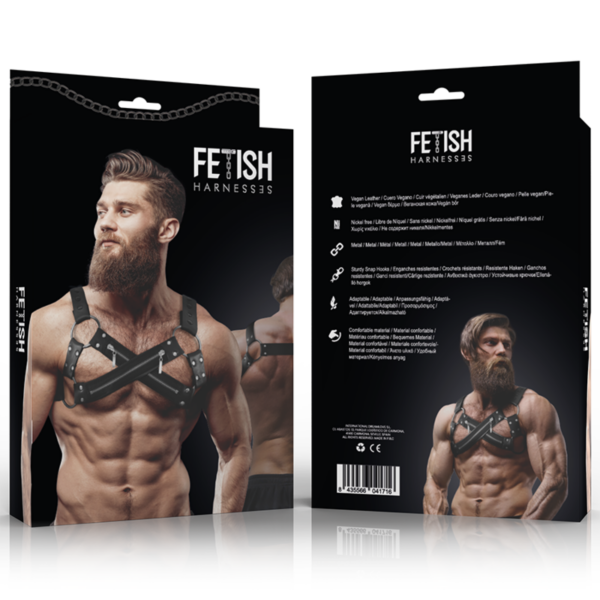 Fetish submissive attitude - arnÉs bulldog ajustable neopreno pecho cruzado con cremalleras hombre