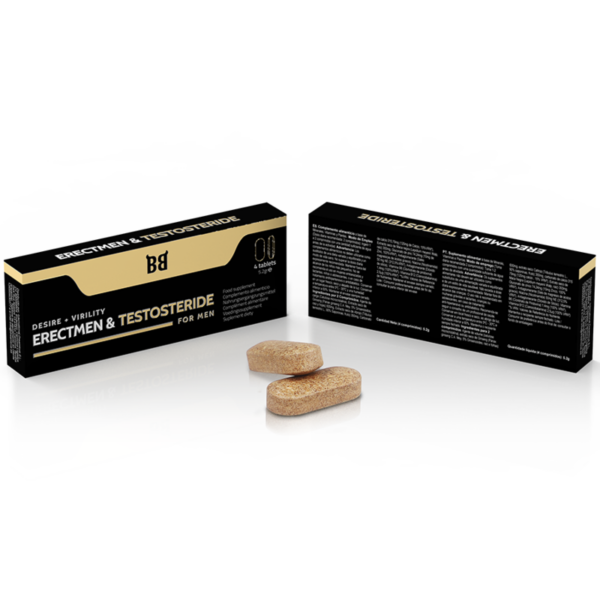 Black bull - erectmen & testosteride potencia y testosterona para hombre 4 cÁpsulas
