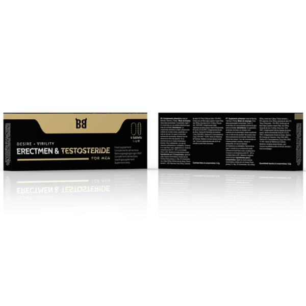 Black bull - erectmen & testosteride potencia y testosterona para hombre 4 cÁpsulas