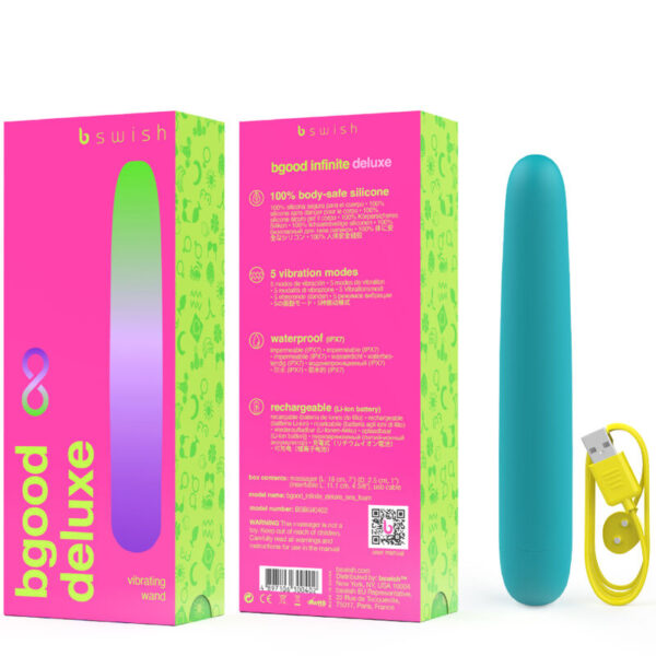 B swish - bgood infinite deluxe vibrador recargable silicona azul