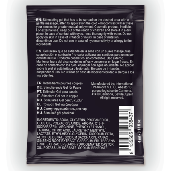 Spartan - gel potenciador erecciÓn efecto frÍo-calor 100% vegano 4ml