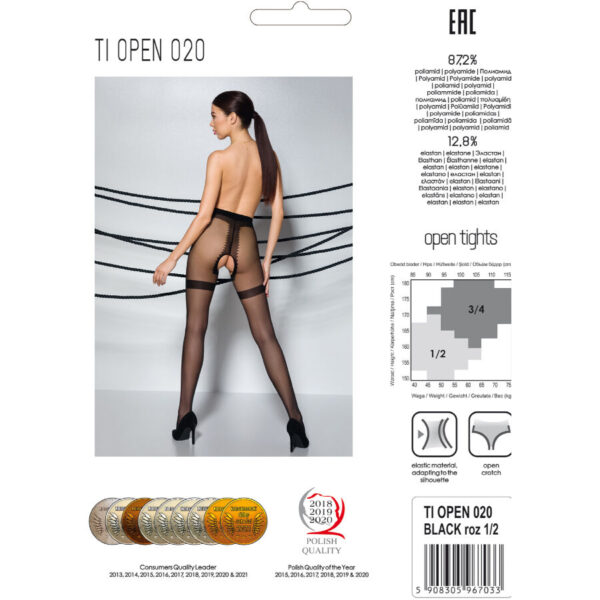 Passion - tiopen 020 medias negro 3/4 20 den