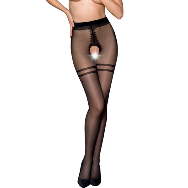 Passion - tiopen 015 medias negro 3/4 20 den