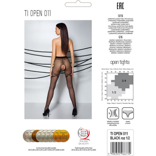 Passion - tiopen 011 medias negro 3/4 20 den