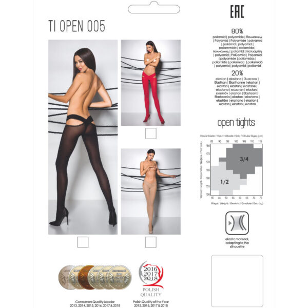 Passion - tiopen 005 medias negro 1/2 60 den