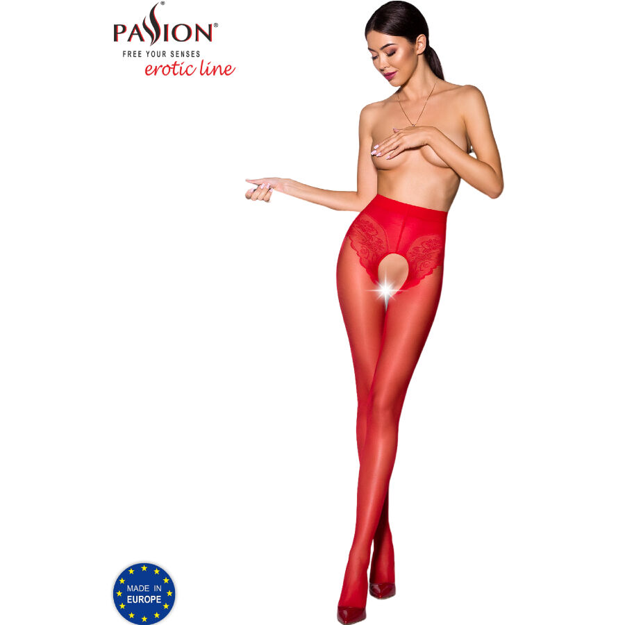 Passion - tiopen 006 medias rojo 3/4 30 den