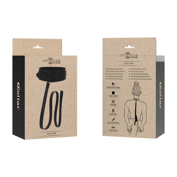 Intense - fetish collar de cuero vegano
