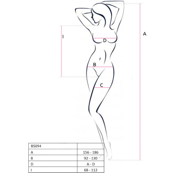 Passion - bs094 bodystocking rojo talla unica