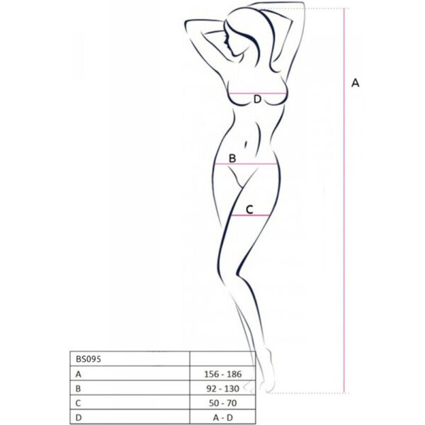 Passion - bs095 bodystocking blanco talla unica