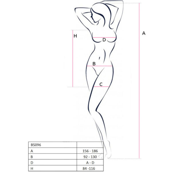 Passion - bs096 bodystocking rojo talla unica