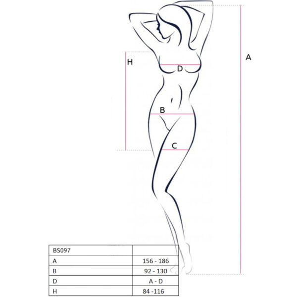 Passion - bs097 bodystocking rojo talla unica