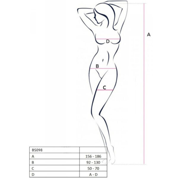Passion - bs098 bodystocking blanco talla unica