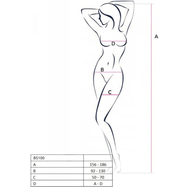 Passion - bs100 bodystocking blanco talla unica