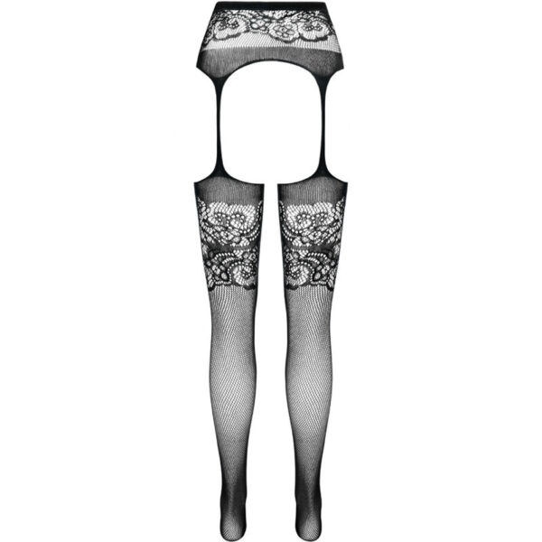 Passion - s029 medias con liguero negro talla unica