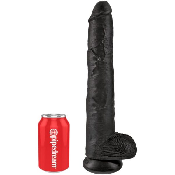 King cock - pene realistico con testiculos 30.5 cm negro