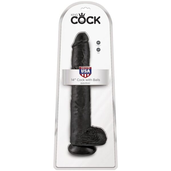 King cock - pene realistico con testiculos 30.5 cm negro