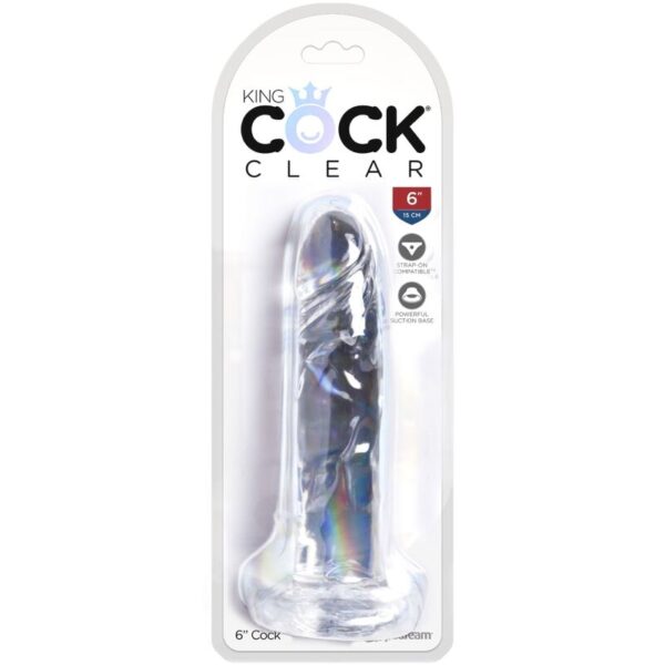 King cock - clear pene realistico 15.5 cm transparente