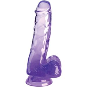 King cock - clear pene realistico con testiculos 13.5 cm morado