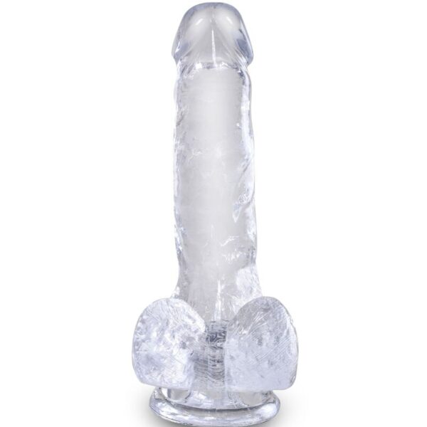 King cock - clear pene realistico con testiculos 13.5 cm transparente