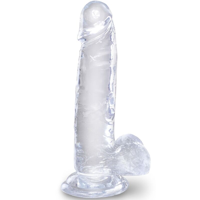 King cock - clear pene realistico con testiculos 15.2 cm transparente