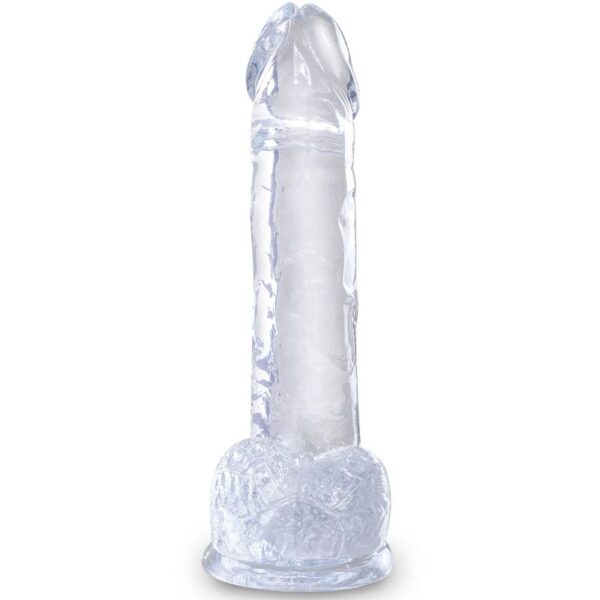King cock - clear pene realistico con testiculos 15.2 cm transparente